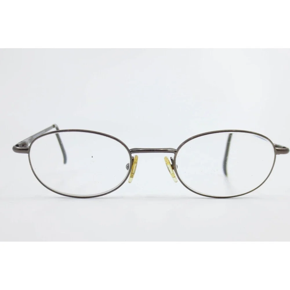 Emporio Armani 095 1118 Gunmetal Brown Oval Metal Eyeglass Frames Italy